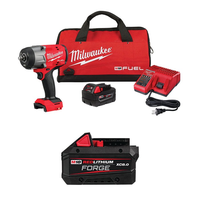 MILWAUKEE M18 FUEL™ 1/2" High Torque Impact Wrench w/ Friction Ring Kit & FREE M18™ REDLITHIUM™ FORGE™ XC8.0 Battery