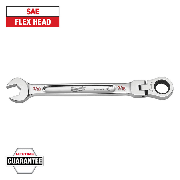 MILWAUKEE Flex Head Ratcheting Combination Wrench - SAE