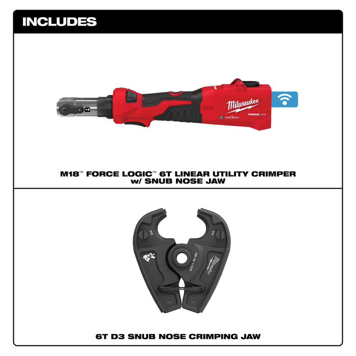 Milwaukee 6T Snub Nose Linear Utlty Crimp 2978-20D3