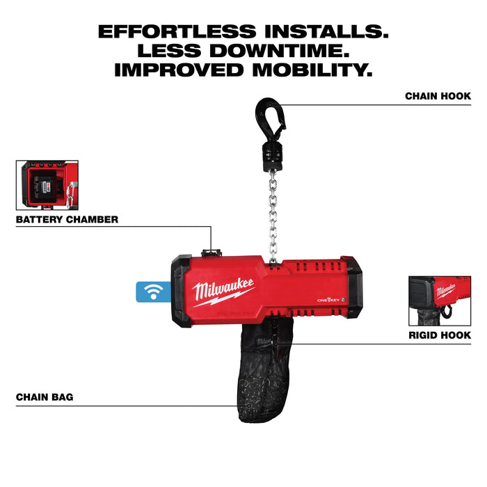 Milwaukee M18™ Compact 1-Ton Chain Hoist 2983-22HD