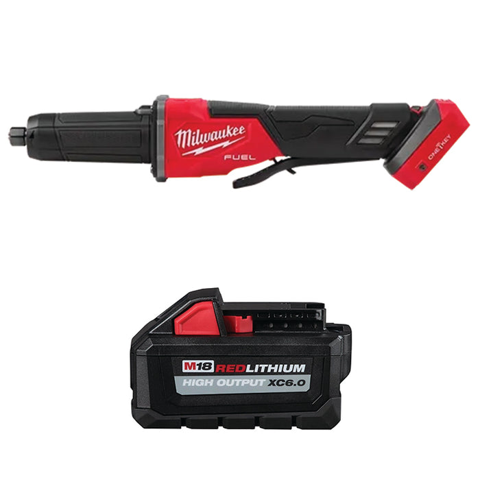 MILWAUKEE M18 FUEL™ Variable Speed, Braking Die Grinder, Paddle Switch & FREE M18™ REDLITHIUM™ HIGH OUTPUT™ XC6.0 Battery