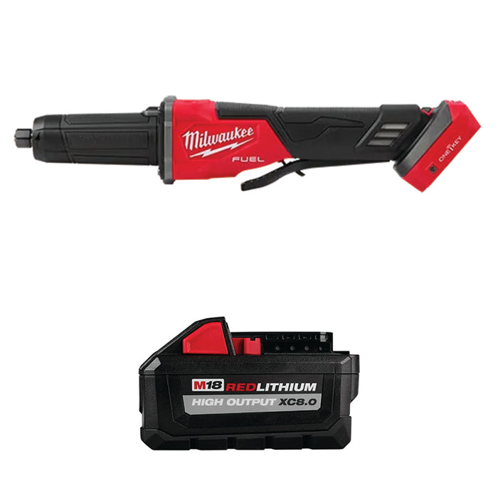 MILWAUKEE M18 FUEL™ Variable Speed, Braking Die Grinder, Paddle Switch & FREE M18™ REDLITHIUM™ HIGH OUTPUT™ XC8.0 Battery