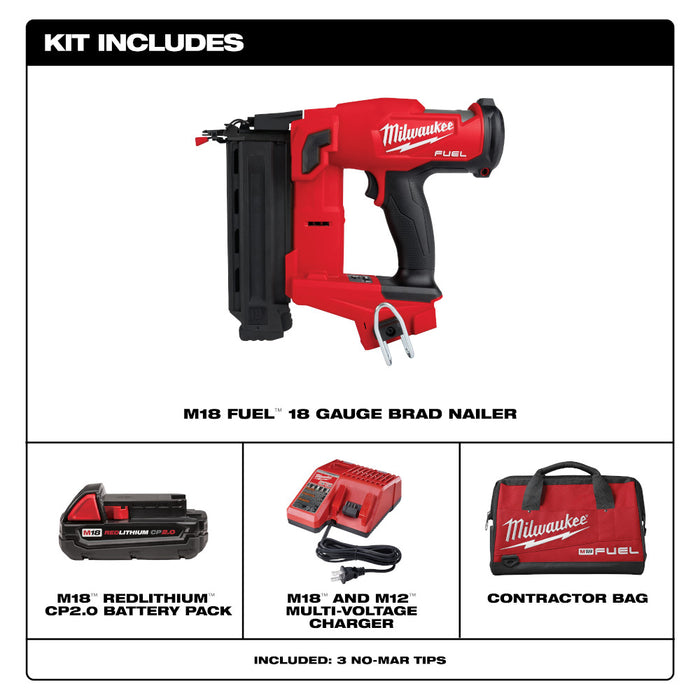 MILWAUKEE M18 FUEL™ 18 Gauge Brad Nailer Kit