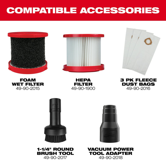 MILWAUKEE M12 FUEL™ 1.6 Gallon Wet/Dry Vacuum (Tool Only)