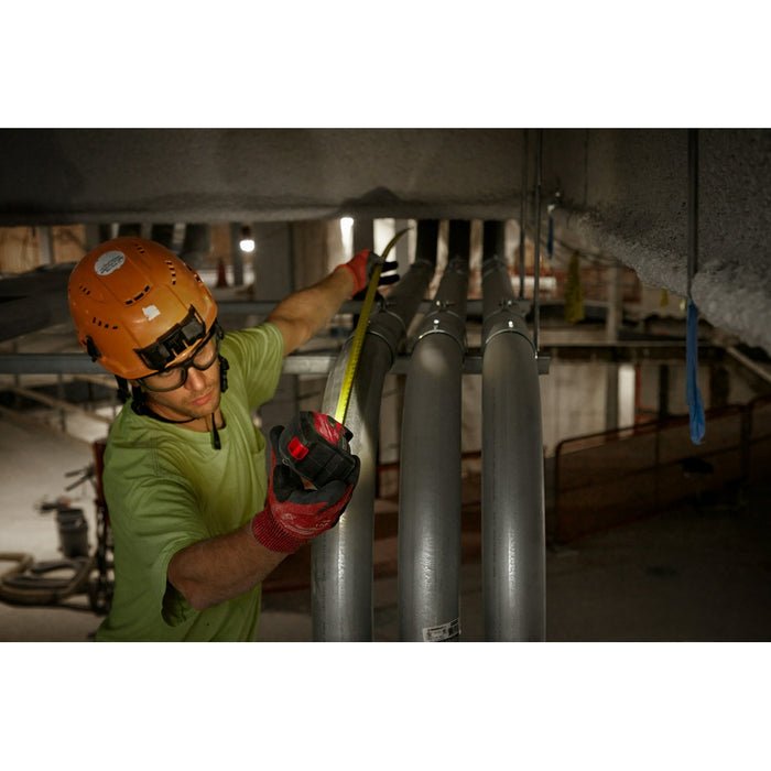 MILWAUKEE 25' Compact Wide Blade Magnetic Tape Measure w/ Rechargeable 100L Light