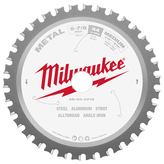 MILWAUKEE 5-7/8" 34T Circular Saw Metal Cutting Blade
