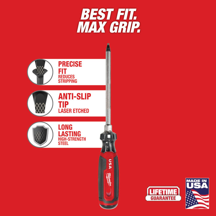 MILWAUKEE #3 Square 6" Cushion Grip Screwdriver