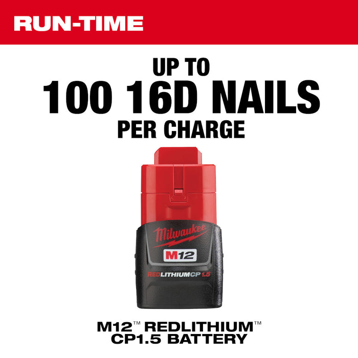 MILWAUKEE M12 Palm Nailer Kit 2458-21 Q4