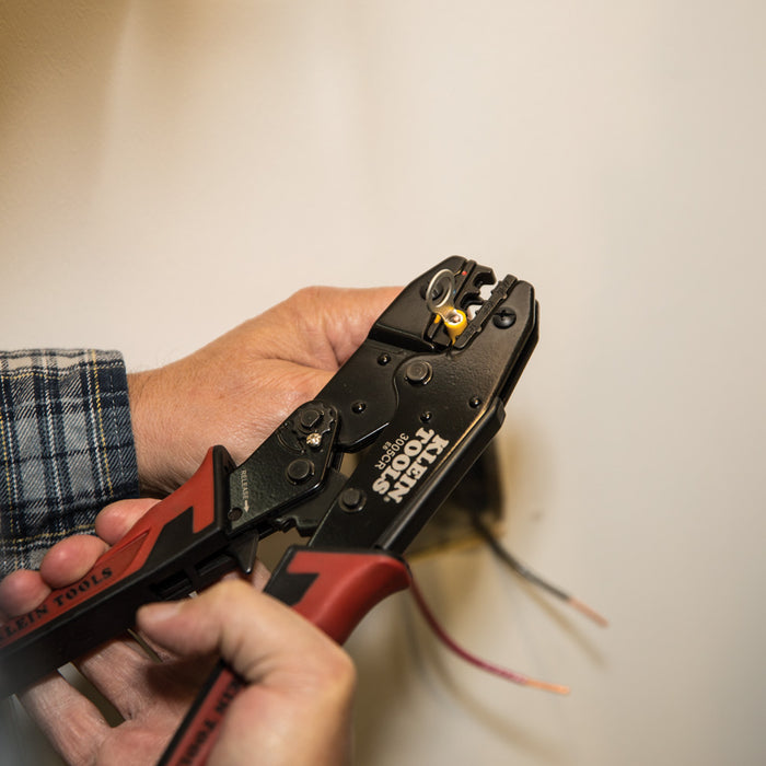 KLEIN TOOLS 10-22 AWG - Insulated Terminals Ratcheting Crimper