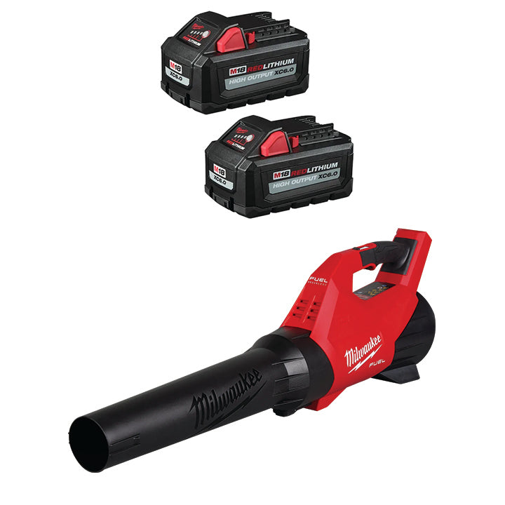 MILWAUKEE M18™ REDLITHIUM™ HIGH OUTPUT™ XC6.0 Battery (2 PACK) & FREE M18 FUEL™ Blower