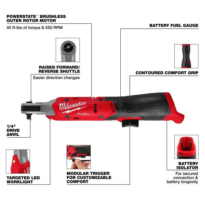 Milwaukee Tools M12 FUEL™ 1/4" Ratchet