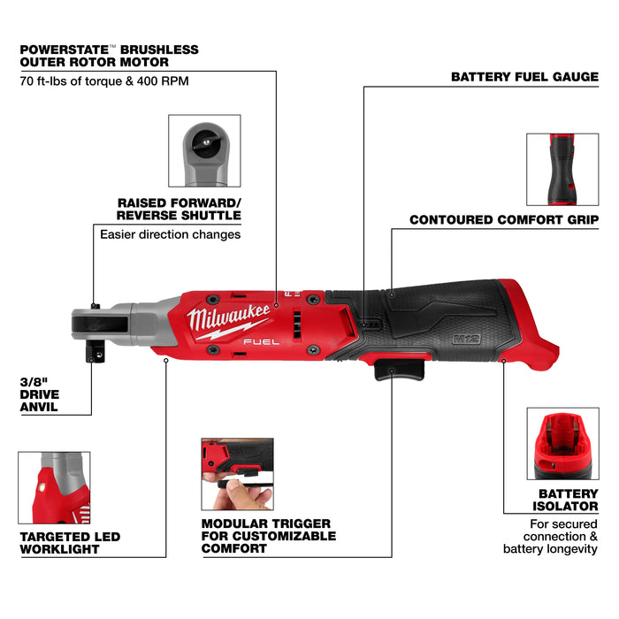 Milwaukee Tools M12 FUEL™ 3/8" Ratchet