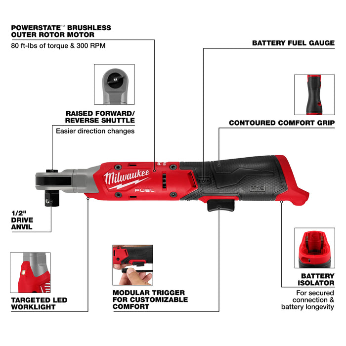 Milwaukee Tools M12 FUEL™ 1/2" Ratchet