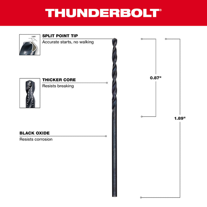 Milwaukee Tools 1/16" Thunderbolt Black Oxide 48-89-2710