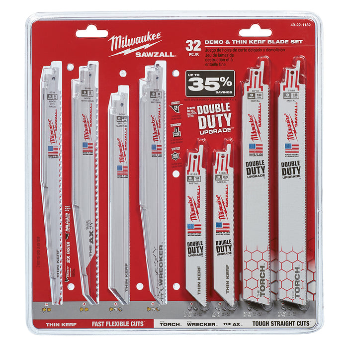 MILWAUKEE SAWZALL® Demolition & Standard Blade Set (32 PIECE)