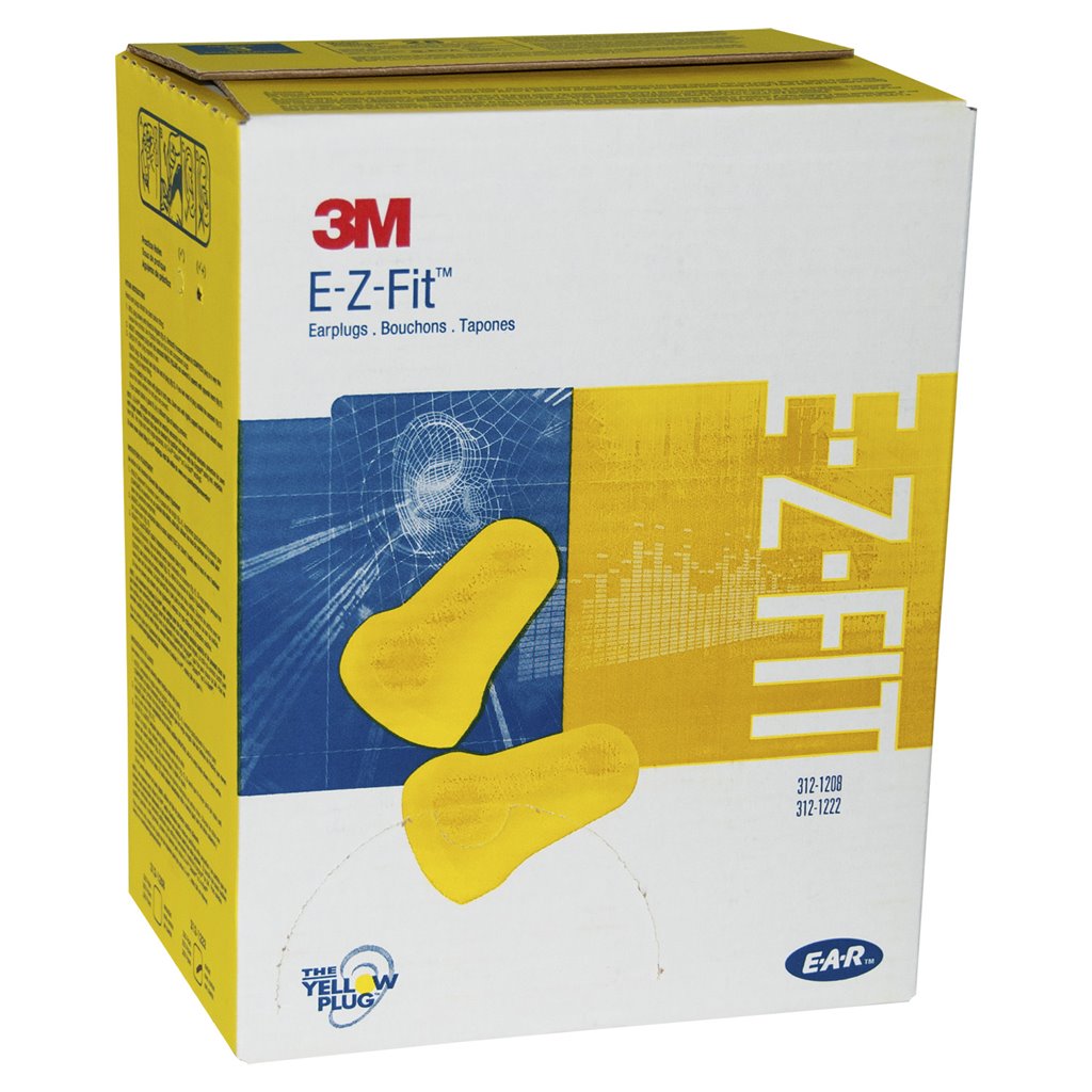 3M E-A-R E-Z-Fit Earplugs 312-1222, Corded, Poly Bag, 200 Pairs