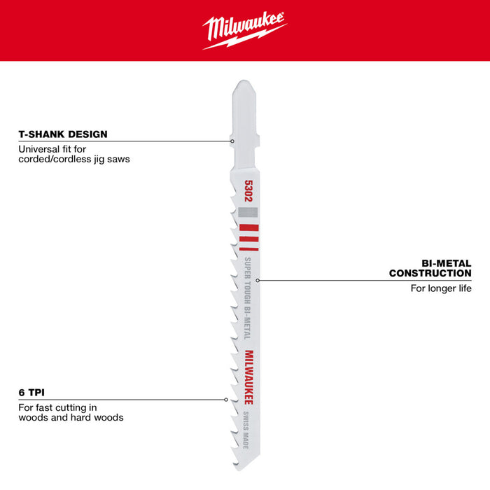 Milwaukee Tools Jig Saw Blade Bi-Metal 48-42-5302