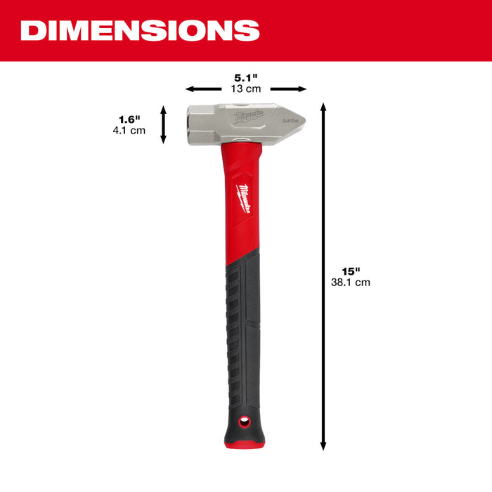 MILWAUKEE 2.5 lb Fiberglass Cross Peen Hammer