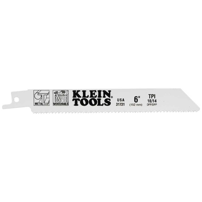 KLEIN TOOLS 6" 10/14 TPI Reciprocating Saw Blades (5 PACK)