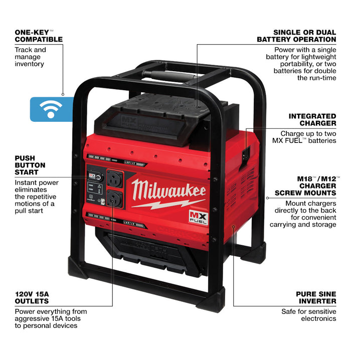 MILWAUKEE MX FUEL™ CARRY-ON™ 3600W/1800W Power Supply Kit