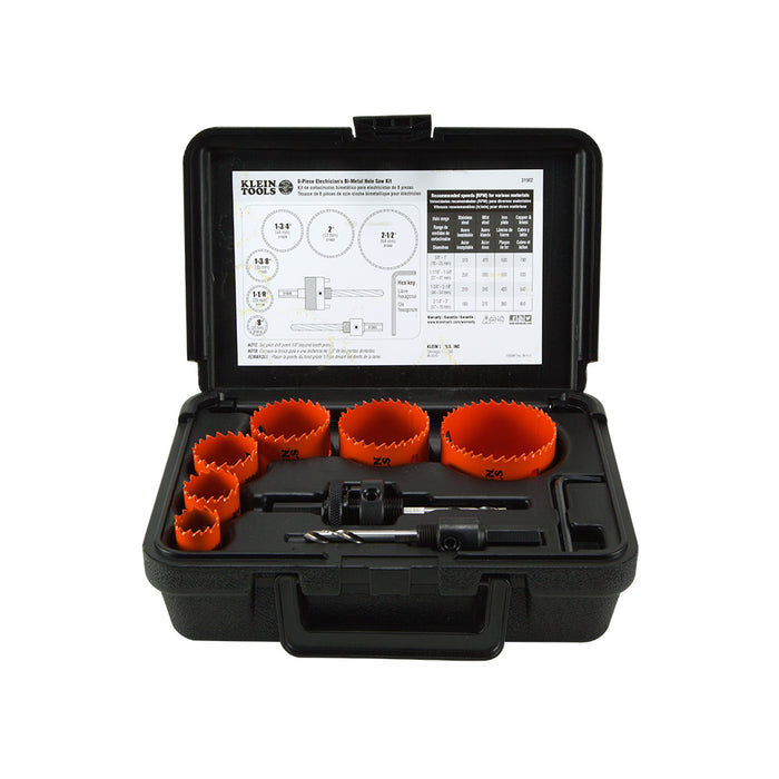 KLEIN TOOLS 8 PC. Bi-Metal Hole Saw Kit