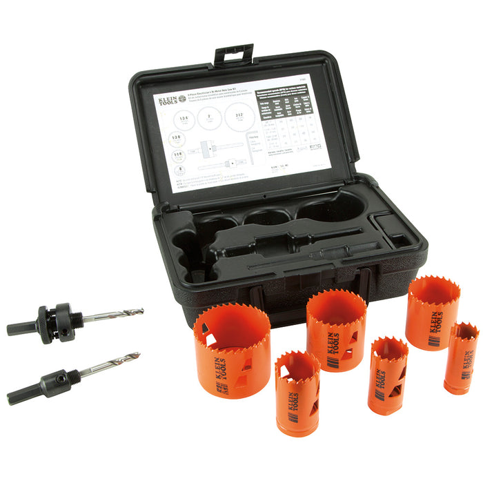 KLEIN TOOLS 8 PC. Bi-Metal Hole Saw Kit