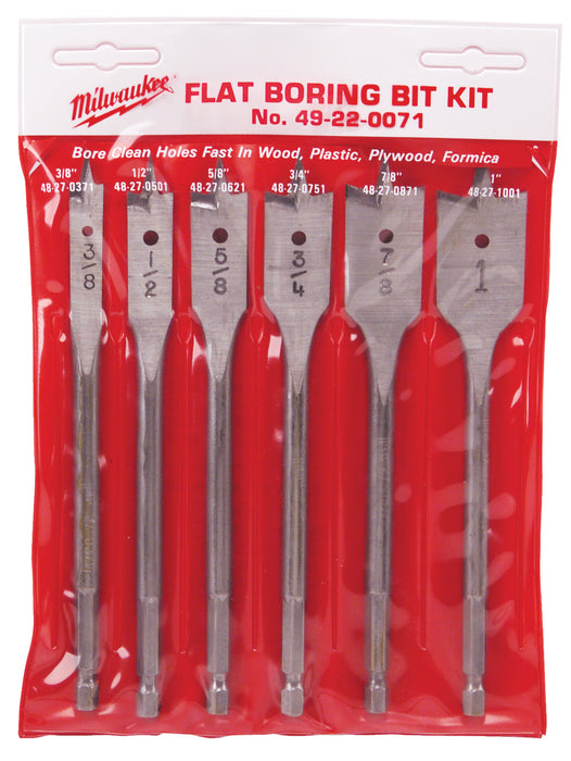 MILWAUKEE 6 PIEZAS. Juego universal de brocas para mandrinar planas de 6"