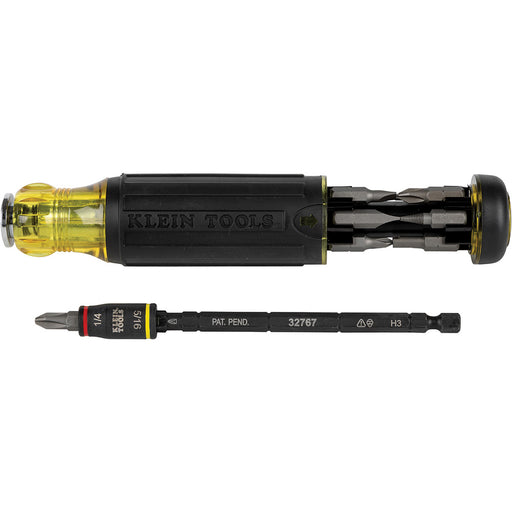 KLEIN TOOLS 14-IN-1 HVAC Adjustable-Length Impact Screwdriver w/ Flip Socket