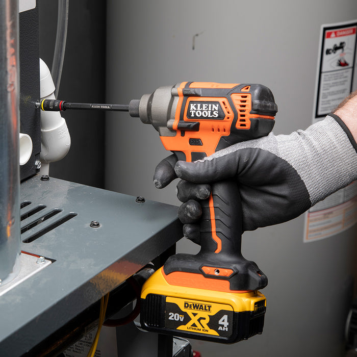 KLEIN TOOLS 14-IN-1 HVAC Adjustable-Length Impact Screwdriver w/ Flip Socket