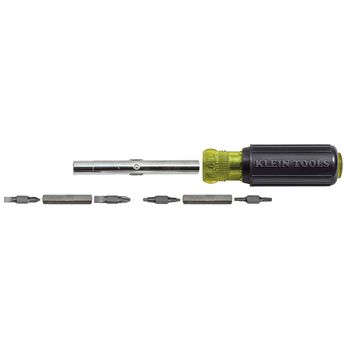 KLEIN TOOLS Multi-Bit Screwdriver / Nut Driver, 11-IN-1, Ph, Sl, Sq, TORX® Bits