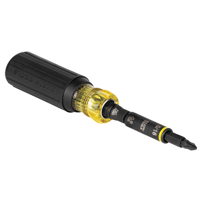 KLEIN TOOLS Impact Rated Multi-Bit Screwdriver / Nut Driver, 11-IN-1