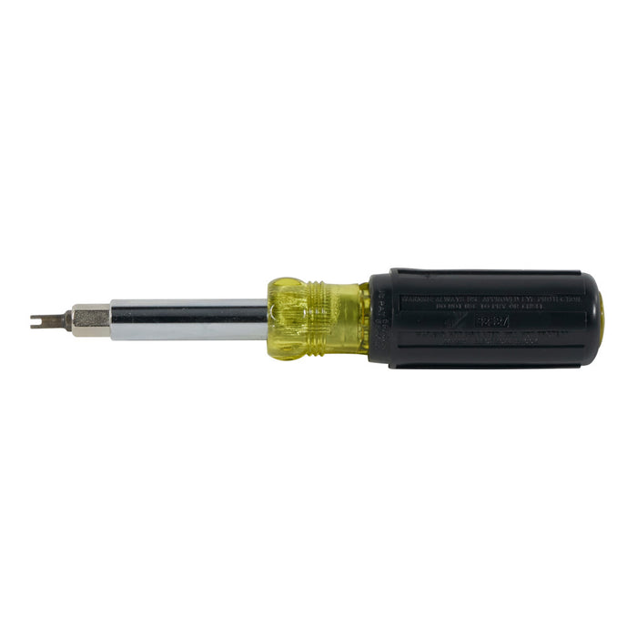 KLEIN TOOLS Multi-Bit Screwdriver / Nut Driver, 11-IN-1, Ph, Sl, Sq, Schrader Bits