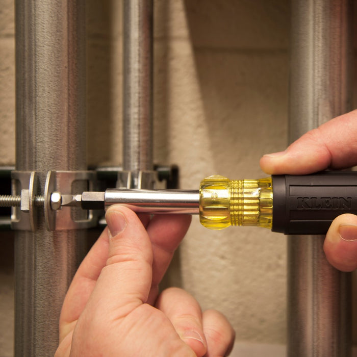 KLEIN TOOLS Multi-Bit Screwdriver / Nut Driver, 10-IN-1, Heavy Duty