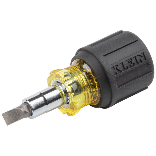 KLEIN TOOLS Multi-Bit Screwdriver / Nut Driver, 6-IN-1, Stubby, Ph, Sl Bits