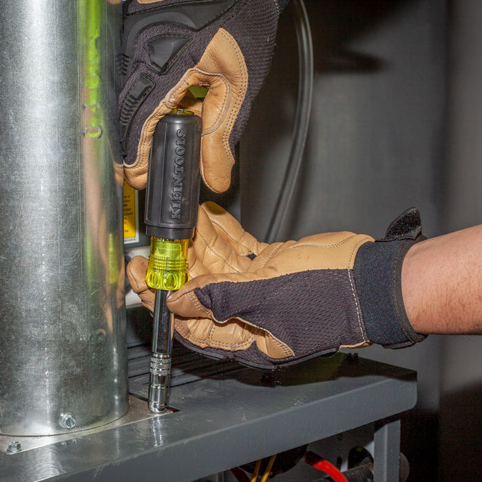 KLEIN TOOLS HVAC Slide Drive Multi-Bit Screwdriver / Nut Driver, 8-IN-1