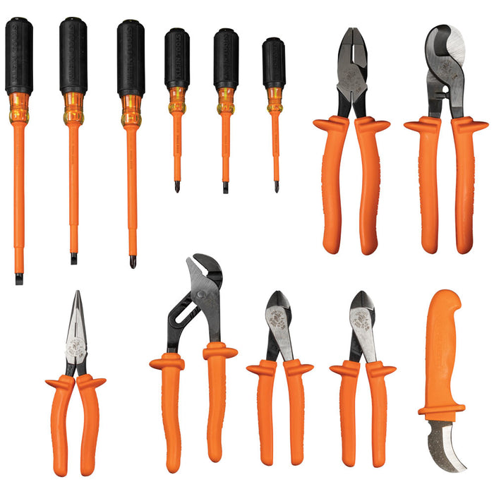 KLEIN TOOLS 13 PC. 1000V Insulated Utility Tool Kit w/ Roll Up Pouch