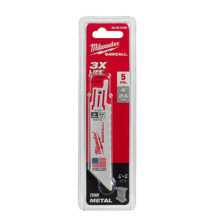 MILWAUKEE 24 TPI SAWZALL® Standard Metal Blades For EMT / Tube & Sheet Metal