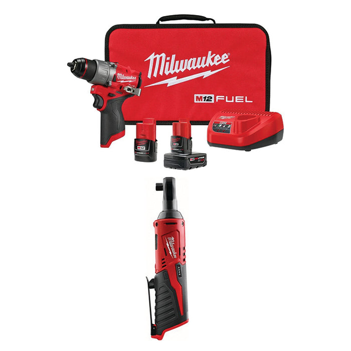 MILWAUKEE M12 FUEL™ 1/2" Drill/Driver Kit & FREE M12™ 3/8" Ratchet