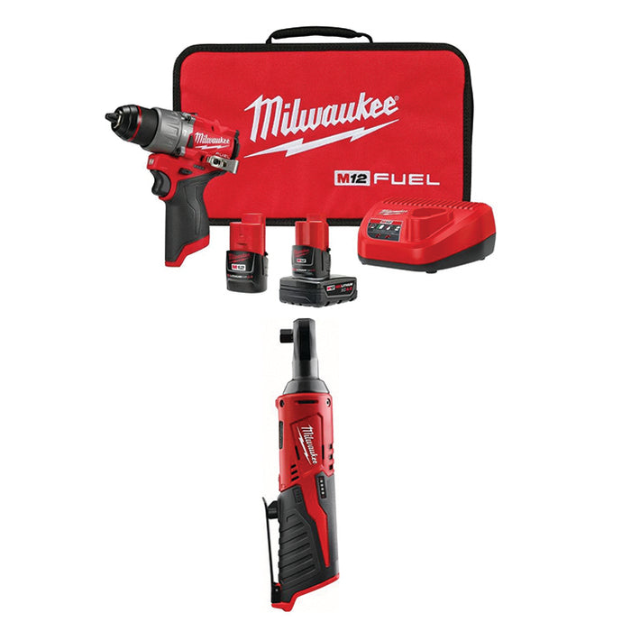 MILWAUKEE M12 FUEL™ 1/2" Hammer Drill/Driver Kit & FREE M12™ 3/8" Ratchet