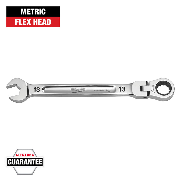 MILWAUKEE Flex Head Ratcheting Combination Wrench - Metric