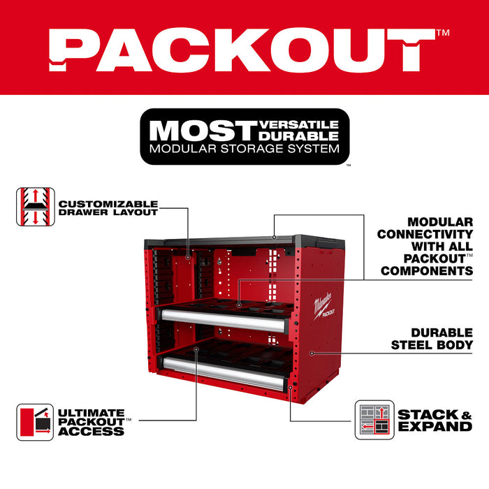 Milwaukee 48-21-8000 PACKOUT Rack Drawer Storage System w/ 50 lbs Capacity 48-21-8000