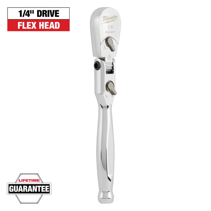 MILWAUKEE 1/4" Drive 6" Flex Head Ratchet