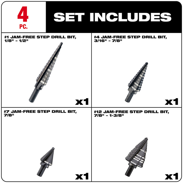 MILWAUKEE 4 PC. Step Drill Bit Set