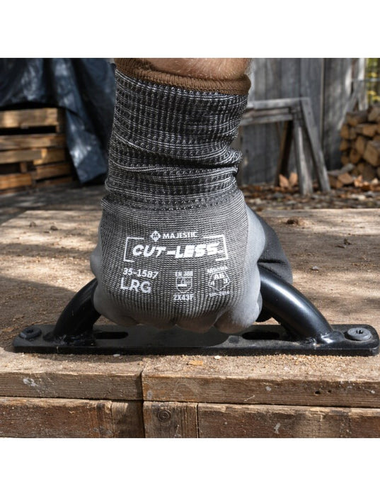 Magestic Safety Cut-Less Korplex Cut Resistant, Water Repellent, Winter Lined Glove w/Crinkle Latex Palm Coating, A6