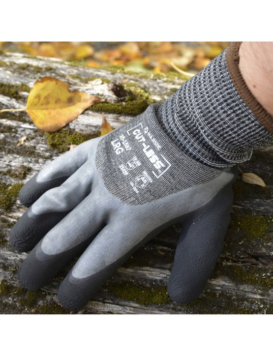 Magestic Safety Cut-Less Korplex Cut Resistant, Water Repellent, Winter Lined Glove w/Crinkle Latex Palm Coating, A6