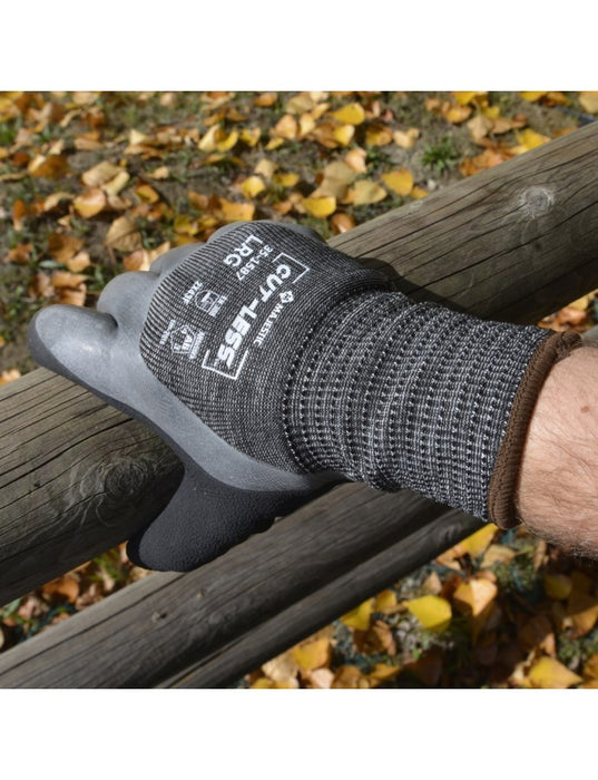 Magestic Safety Cut-Less Korplex Cut Resistant, Water Repellent, Winter Lined Glove w/Crinkle Latex Palm Coating, A6