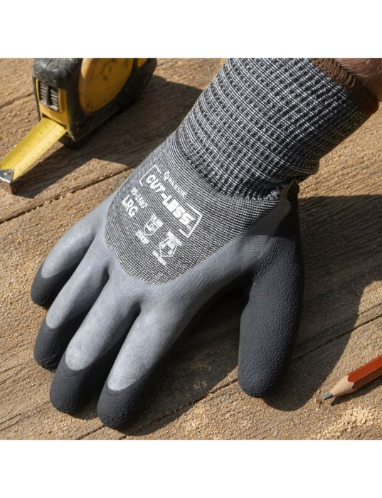 Magestic Safety Cut-Less Korplex Cut Resistant, Water Repellent, Winter Lined Glove w/Crinkle Latex Palm Coating, A6