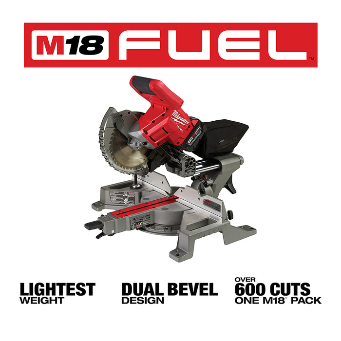 MILWAUKEE M18 FUEL™ Kit de sierra ingletadora compuesta deslizante de doble bisel de 7-1/4”