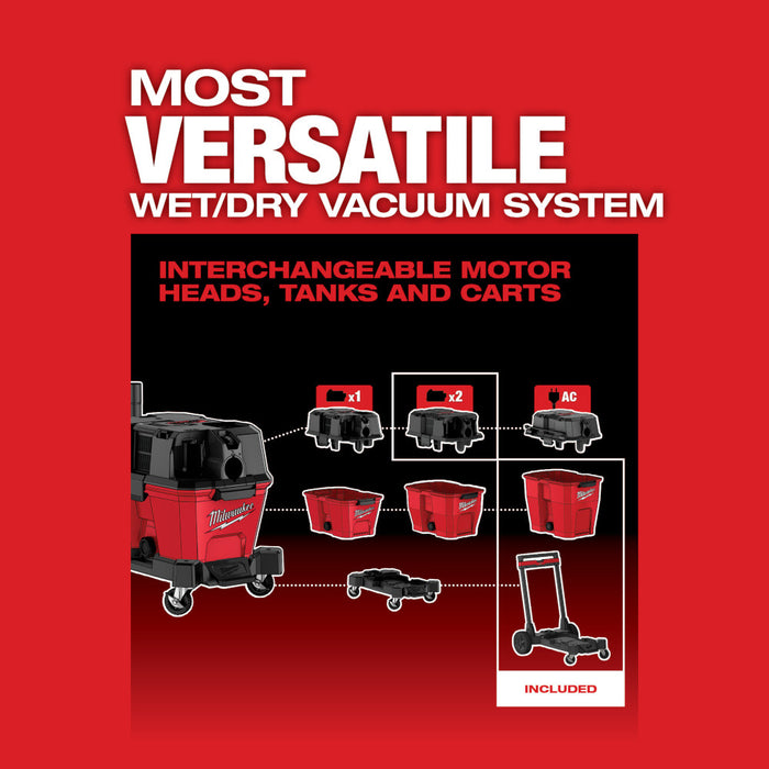 Milwaukee M18 FUEL 12 Gallon Dual-Battery Wet/Dry Vacuum Kit 0930-22HD