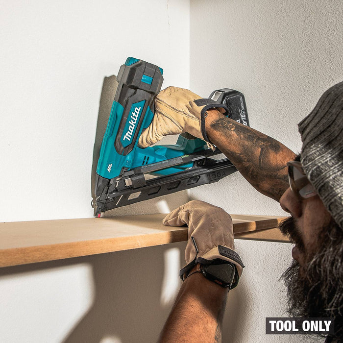 Makita XNB08Z 18V LXT® Lithium-Ion Brushless Cordless 2-1/2” Angled Finish Nailer, 15 Ga., Tool Only